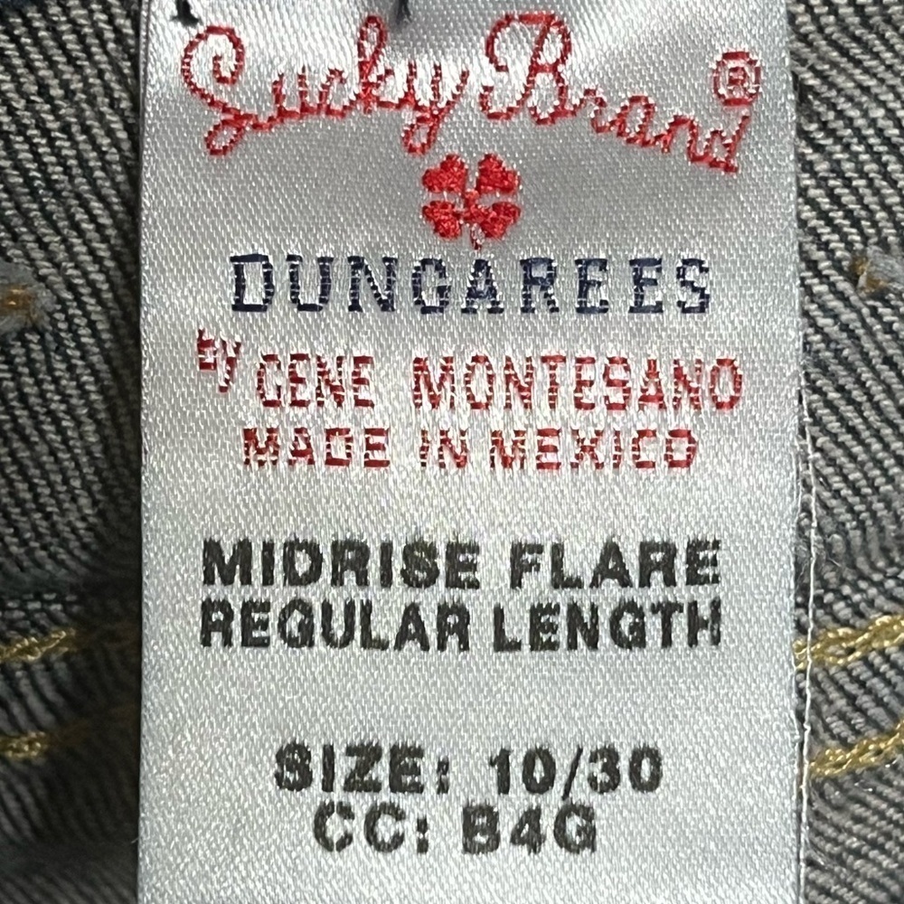 LUCKY * BRAND Vintage Y2k Distressed Mid-Rise Dark Wash flair blue jeans - Picture 10 of 11